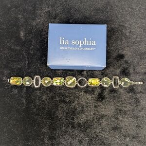 Lia Sophia Multi-Green and Silver Bracelet